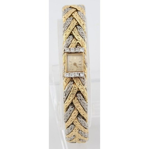 Blancpain Rayville Movement 17 Jewels Gold Platinum Diamond Bracelet Watch - Picture 1 of 7